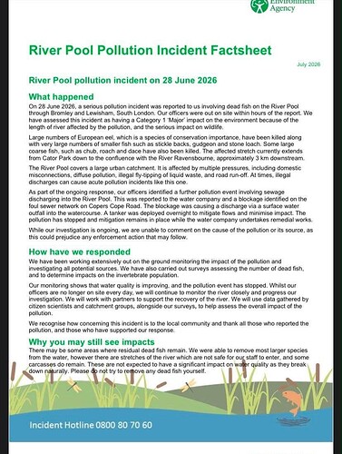 Pool River pollution