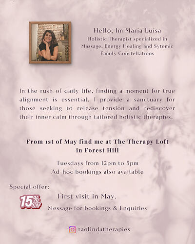 Holistic therapist specialized in Massage and Energy healing in Forest Hill
