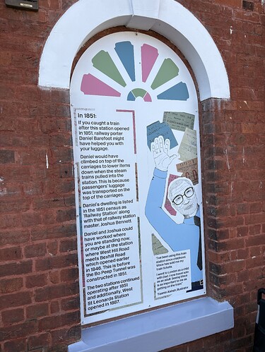 Historical info at Forest Hill station