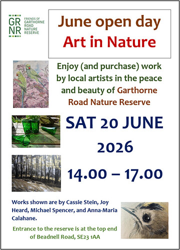 Art in Nature event at Garthorne Road Nature Reserve Saturday 20th June